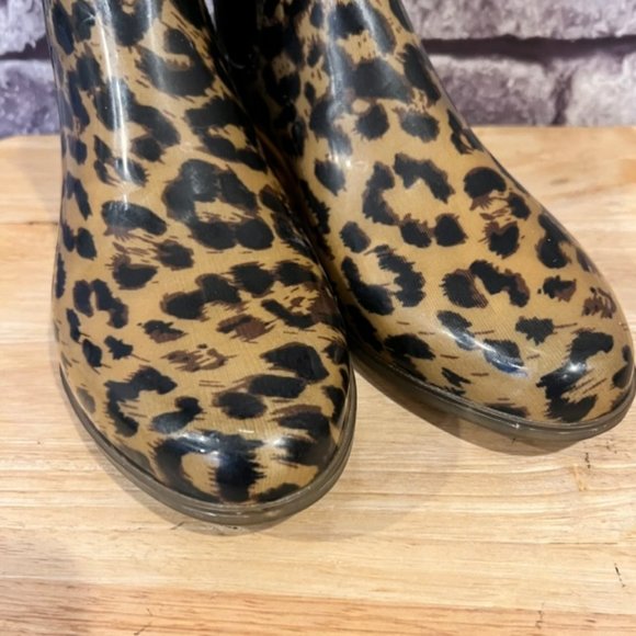 J . Crew Animal print Ankle Rain Boots Size 9 - Picture 4 of 6